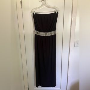 Black maxi strapless dress